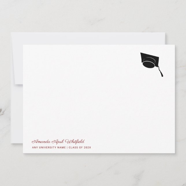Graduation Script Typography Grad 2026 Cap Note Card (Front)
