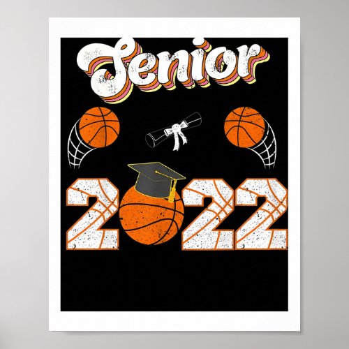Graduation Senior Basketball Player Poster