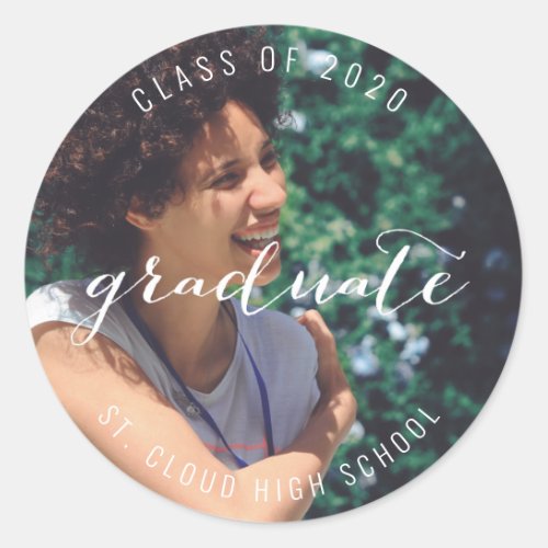 Graduation Senior Photo Graduate Classic Round Sticker