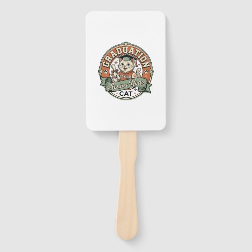 Graduation Senior Year Cat Graduation Senior Year Hand Fan