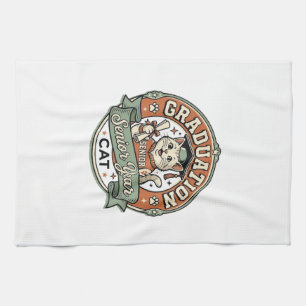 Graduation Senior Year Cat Graduation Senior Year Kitchen Towel