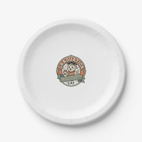 Graduation Senior Year Cat Graduation Senior Year Paper Plates