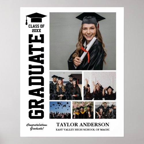 Graduation Senior Year Graduate Photo Collage Poster