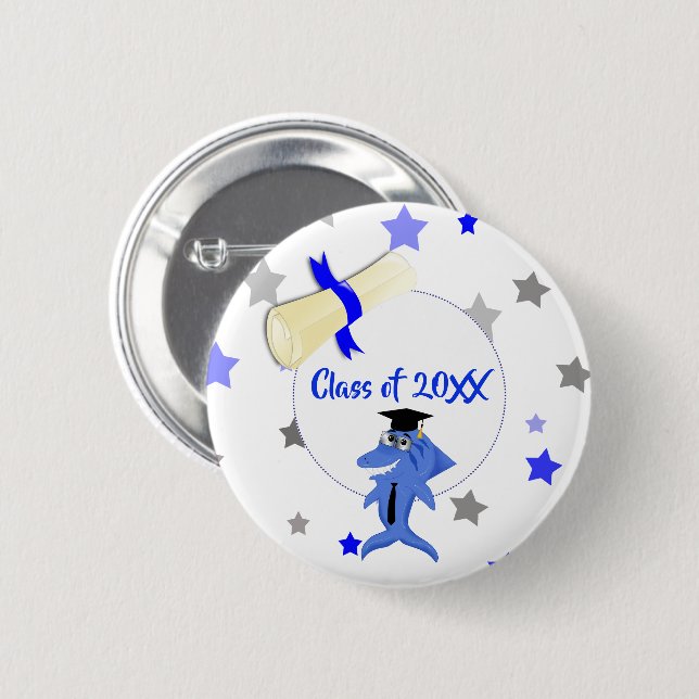 Graduation Shark party class of button (Front & Back)