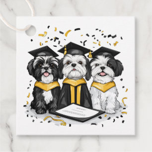 Graduation Shih Tzu Dogs Favor Tags