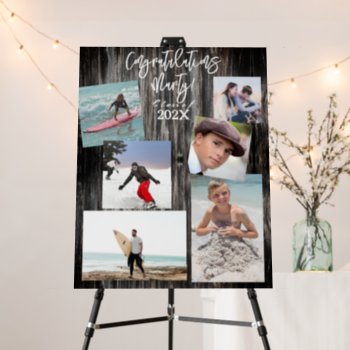 Graduation Sign Photo Collage Poster Board Sign by BlueHyd at Zazzle