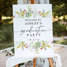 Graduation sign printable, floral Graduation Welco