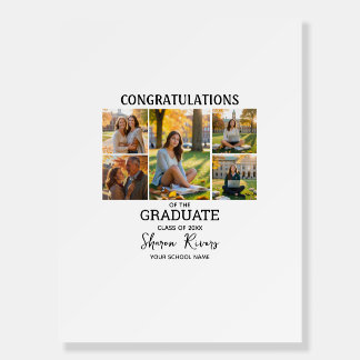Graduation Signature Message with 5 Custom Photos Foam Board