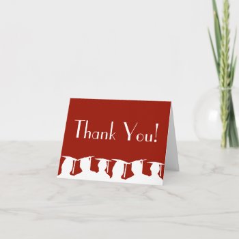Graduation Silhouette Thank You Card (maroon) by WindyCityStationery at Zazzle
