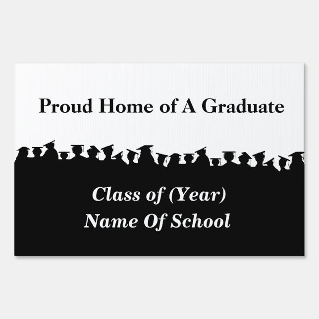 Graduation Silhouettes Custom Yard Sign (Front)