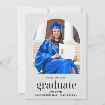 Graduation Simple Arch Photo Party Invitation | Zazzle