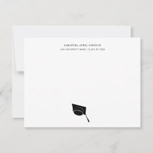 Graduation Simple Class of Grad Cap Note Card