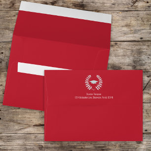 Graduation Simple Classic Laureate Cardinal Red Envelope