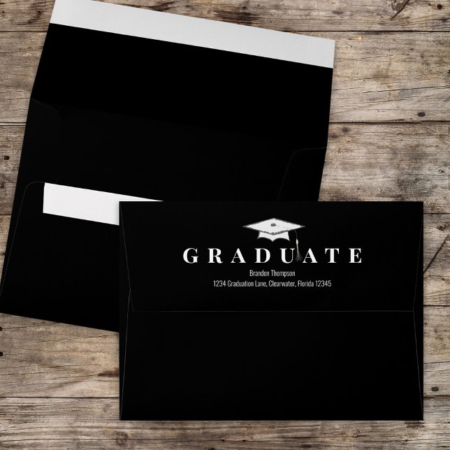 Graduation Simple Classic Modern Basic Black Envelope (Creator Uploaded)