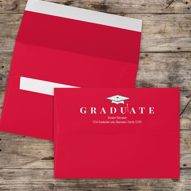 Graduation Simple Classic Modern Crimson Red Envelope (Creator Uploaded)