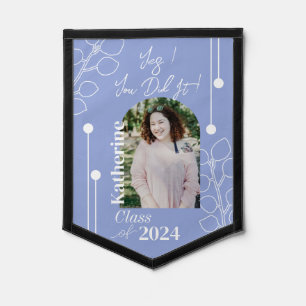 Graduation Simple Foliage Photo Lavender Pennant