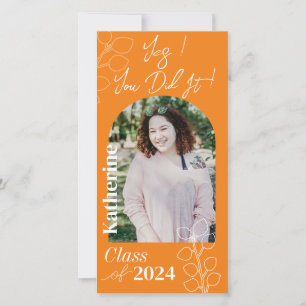 Graduation Simple Foliage Photo Orange