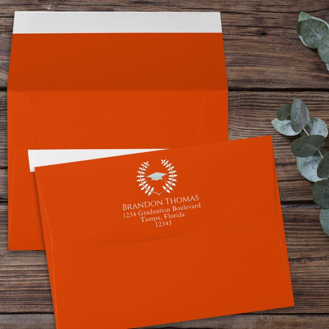 Graduation Simple Modern Classic Bright Orange Envelope (Creator Uploaded)