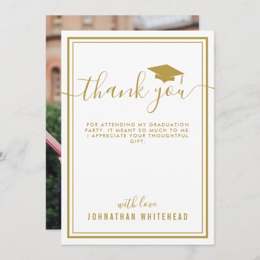 Graduation Simple Photo Thank You Card | Zazzle