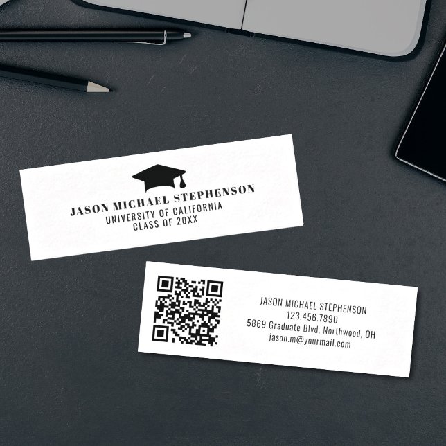 Graduation simple qr code name card (Graduate name insert card with QR Code)