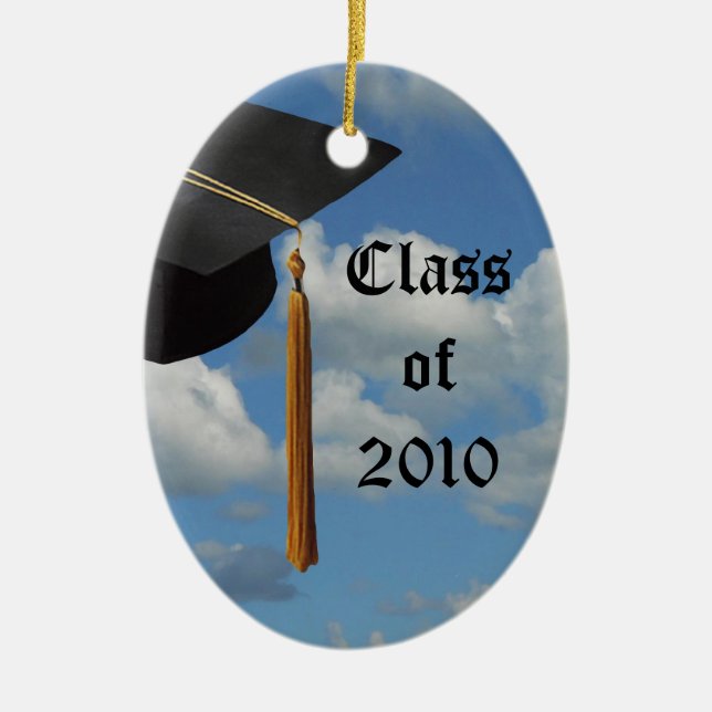 Graduation Sky Personalized Christmas Ornament (Front)