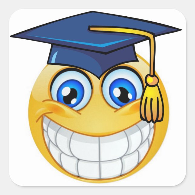 Graduation Smile Face Sticker (Front)
