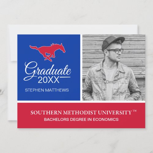 Graduation  SMU Mustangs Logo Invitation