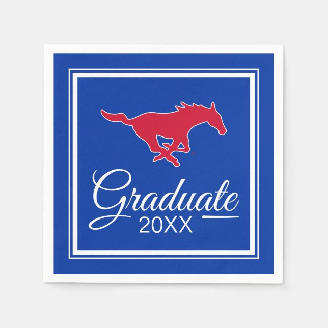 Graduation | SMU Mustangs Logo Napkins (Front)