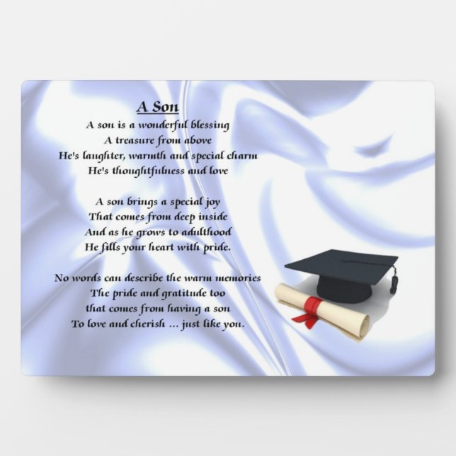 Graduation Son poem Plaque (Front)