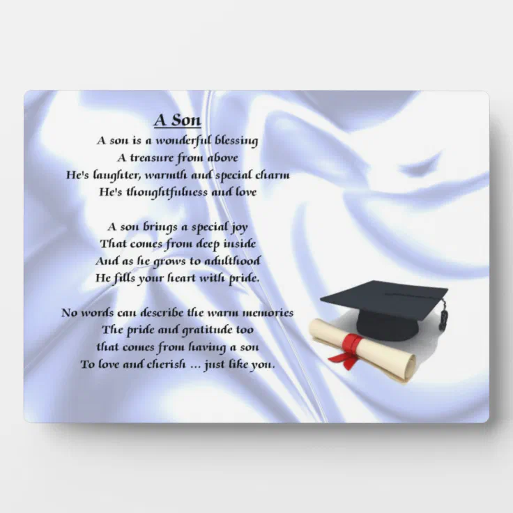 Graduation Son poem Plaque | Zazzle