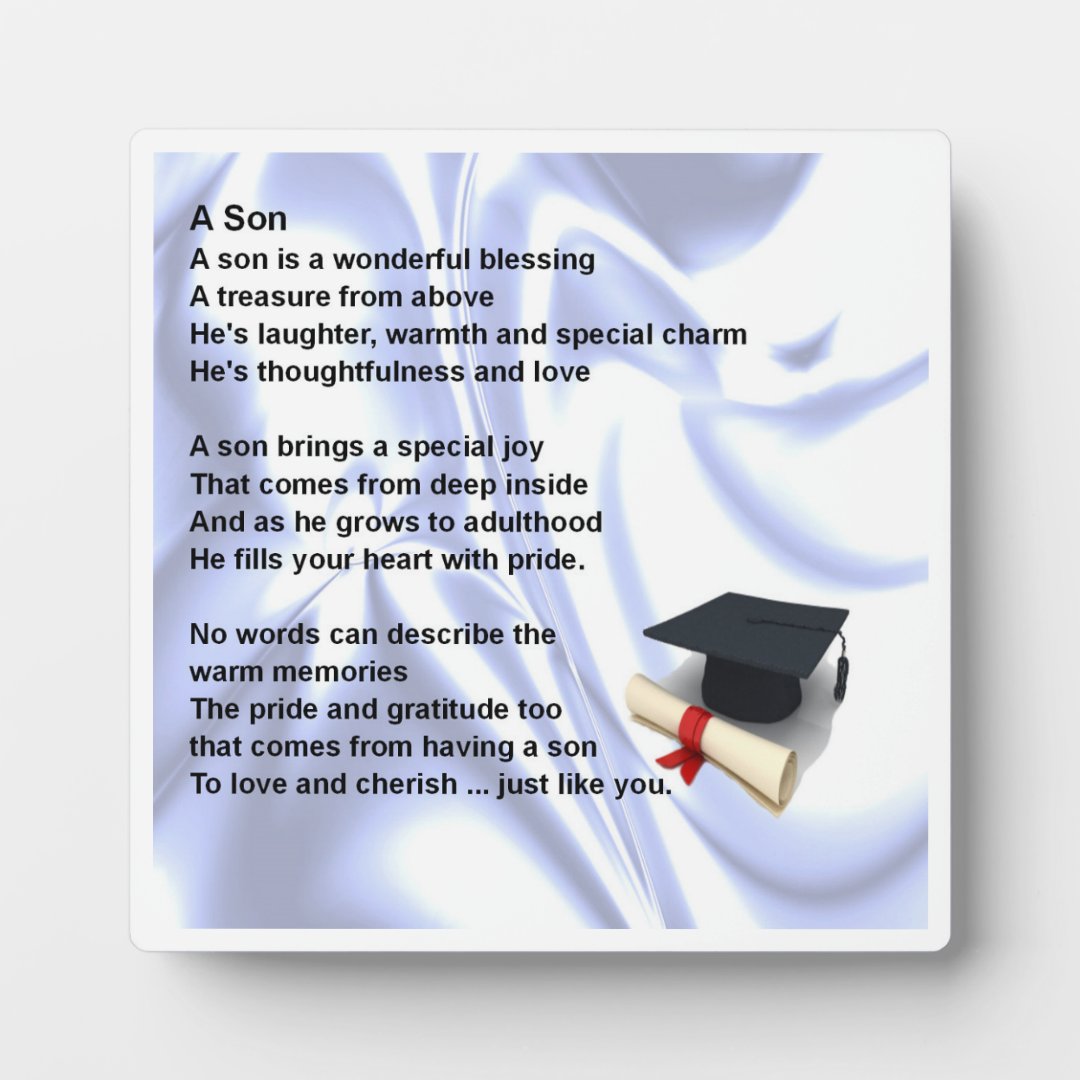 Graduation Son Poem Plaque | Zazzle