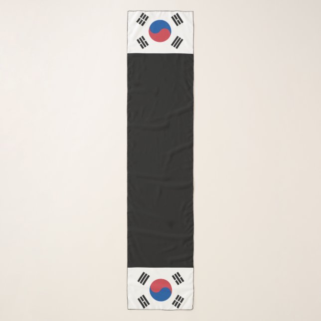 Graduation South Korea Flag Scarf Stole Sash (Front)