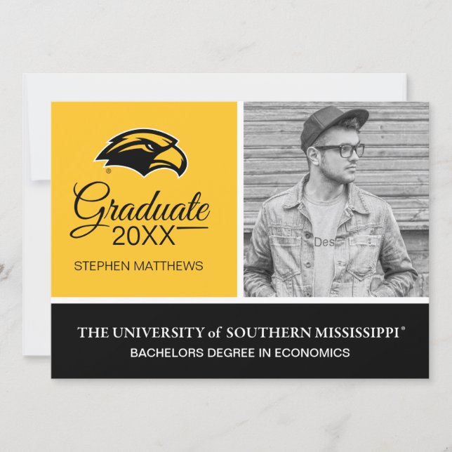 Graduation | Southern Mississippi Eagle Logo Invitation (Front)
