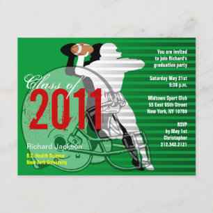Graduation Sport Party Invitation Football