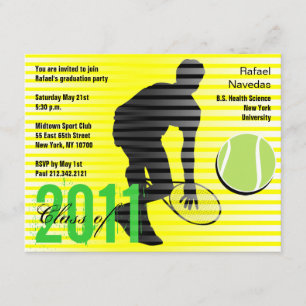 Graduation Sport Party Invitation Tennis