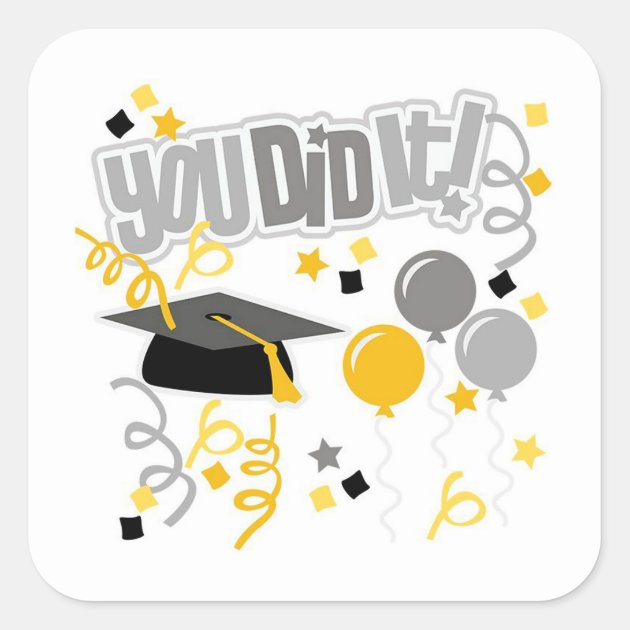 Graduation Square Sticker