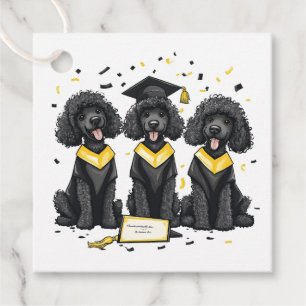 Graduation Standard Poodle Dogs Favor Tags