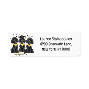 Graduation Standard Poodle Dogs Label