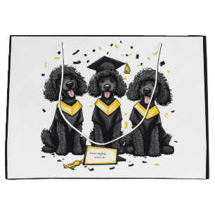 Graduation Standard Poodle Dogs Large Gift Bag
