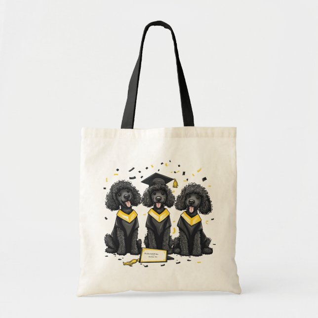Graduation Standard Poodle Dogs Tote Bag (Front)