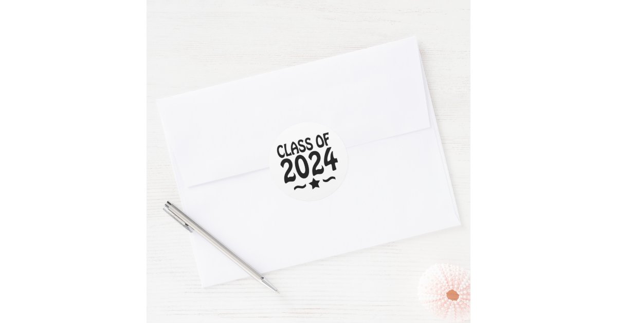 Class of 2024 White Cap Square Sticker by Janz, Zazzle