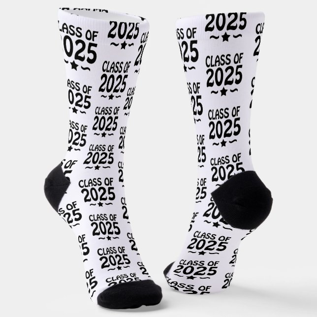 Graduation Star Class of 2025 Graduation Socks (Angled)
