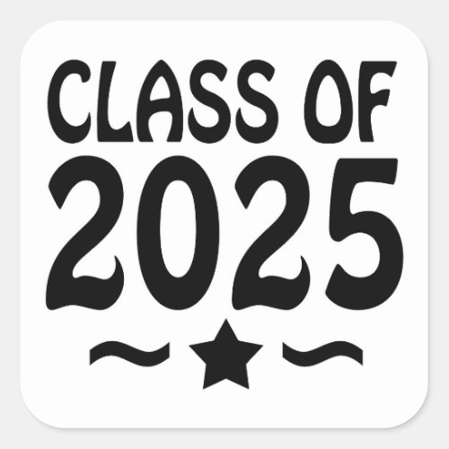Graduation Star Class of 2025 Square Sticker