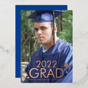 Graduation Stars Photo Pressed Foil Announcement