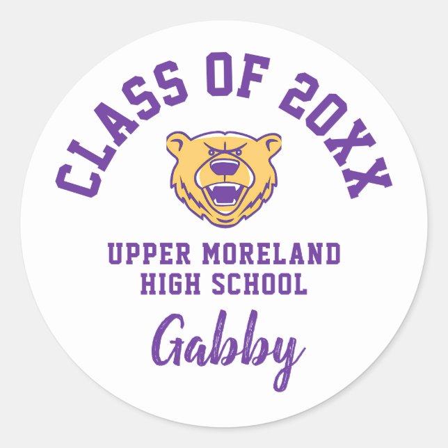 Graduation Stickers Upper Moreland High School (Front)