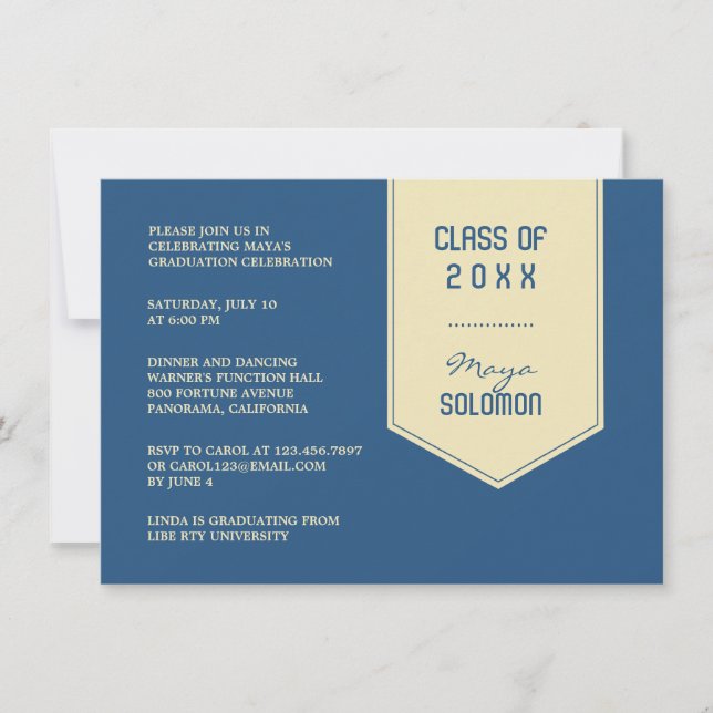 Graduation Stole Invitation (Front)