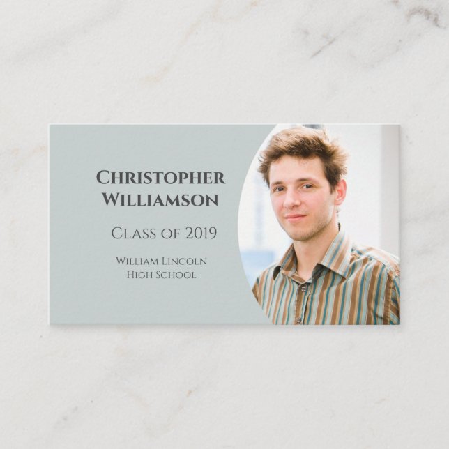Graduation Student  School Networking Modern Photo Business Card (Front)