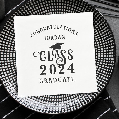 Graduation Stylish Class Year Congrats Your Colors Napkins