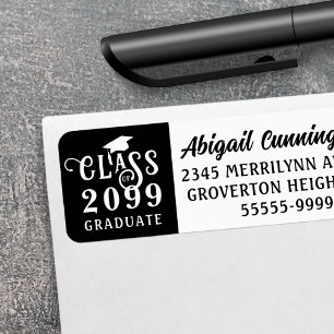 Graduation Stylish Class Year Custom Color Label