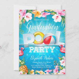 Graduation Summer Pool Party Invitation